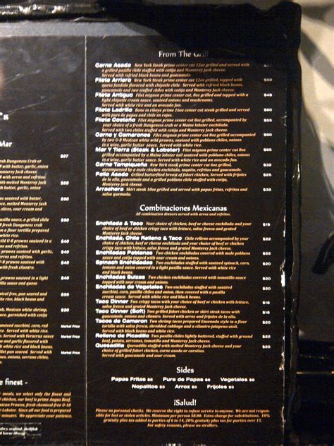 lv restaurant menu